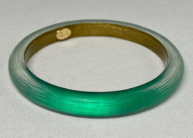 LG258 narrow Alexis Bittar green lucite bangle